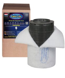 Foto del filtro y caja Filtro Carbon Can-lite Antiolor