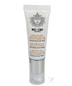 Suero antiedad cara y ojos con aceite de cannabis y cbd 20 ml bio-tech